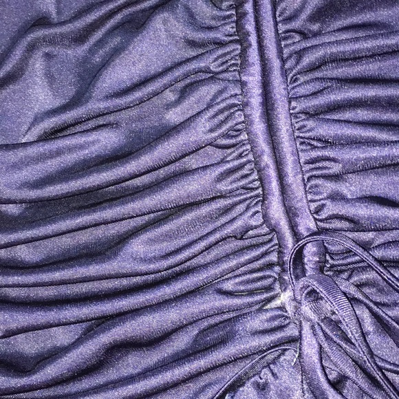 Halston Heritage NWT Navy Shirred Midi Dress - Picture 4 of 7